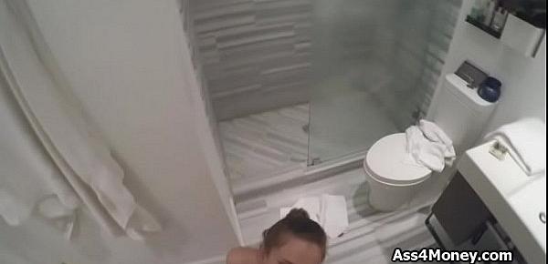  Gold digger teen fucked in shower